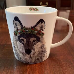 Glacier Wolf with Flower Crown New Bone China Coffee Tea Mug